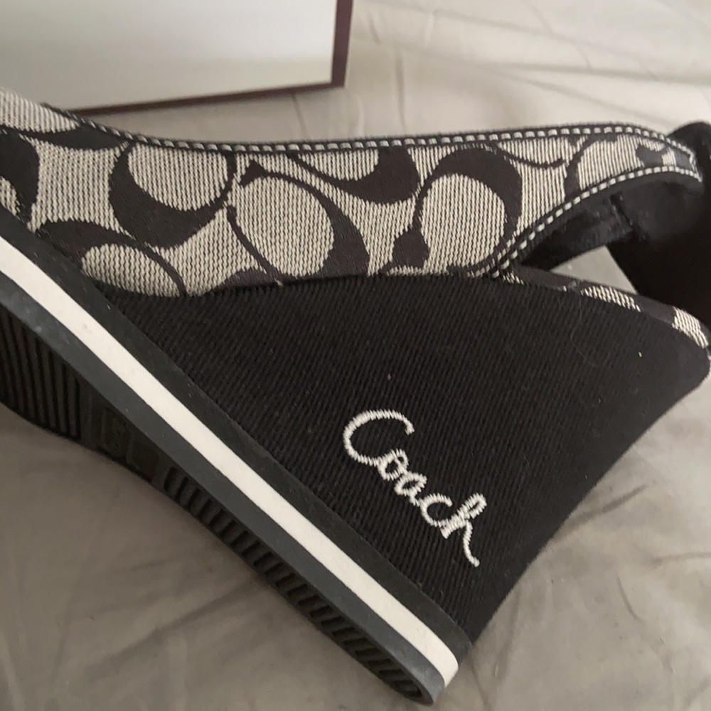Coach navy blue wedges size 8M - Picture 5 of 6